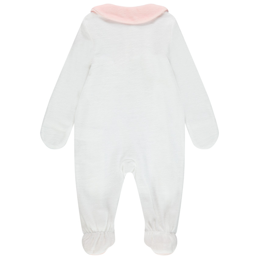 Dors-bien en velours à col Claudine et lune brodée 