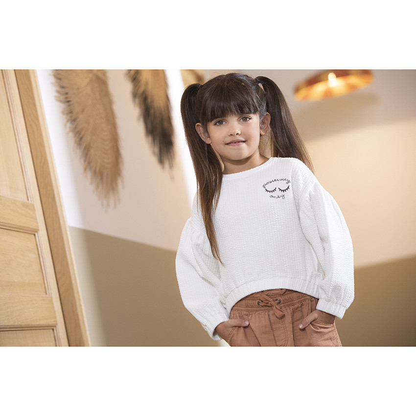 Sweat en molleton maille fantaisie pour fille 