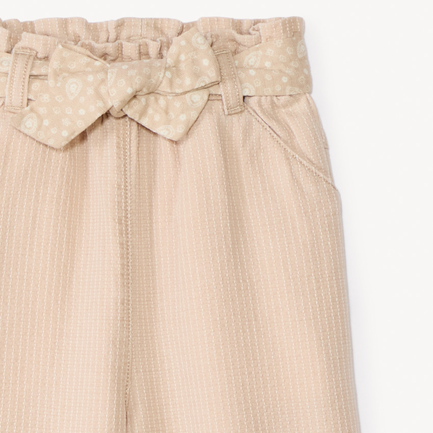 Pantalon large avec ceinture à nouer pour bébé fille 
