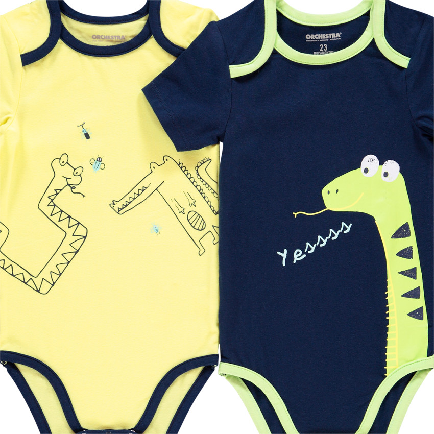 Lot de 7 bodies manches courtes pour bébé garçon print reptiles 