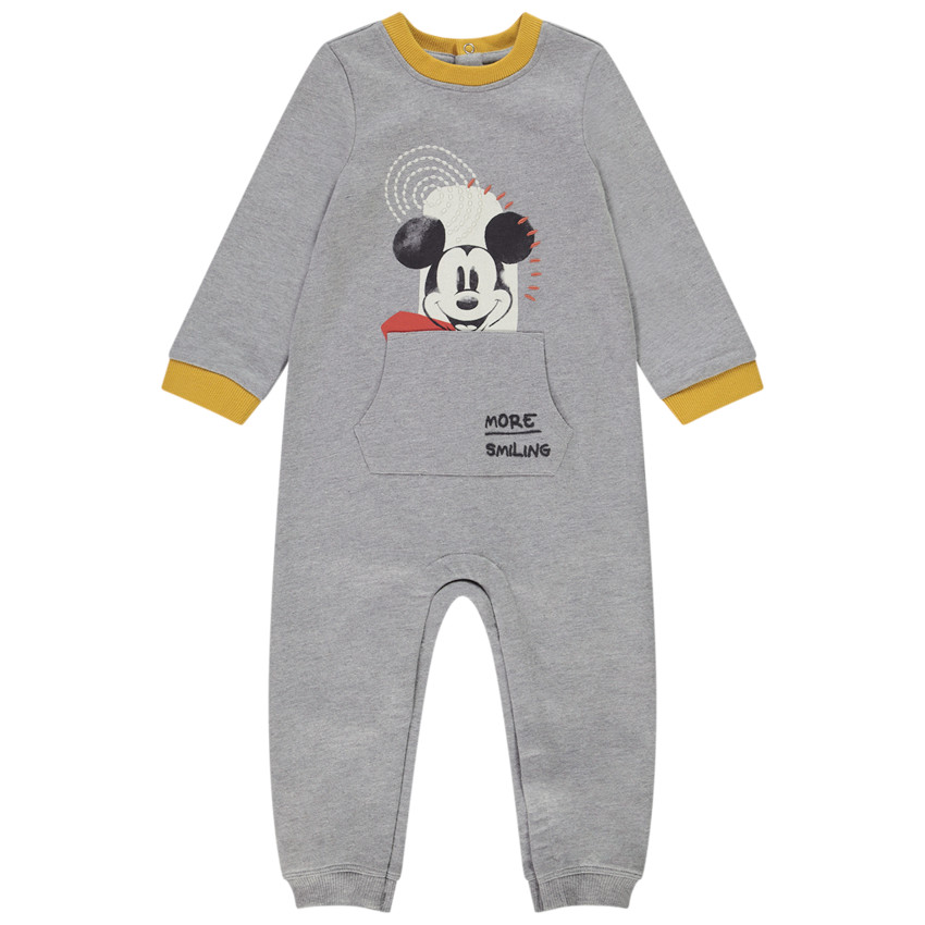 Combinaison en molleton gratté avec broderies Mickey Disney pour bébé garçon
