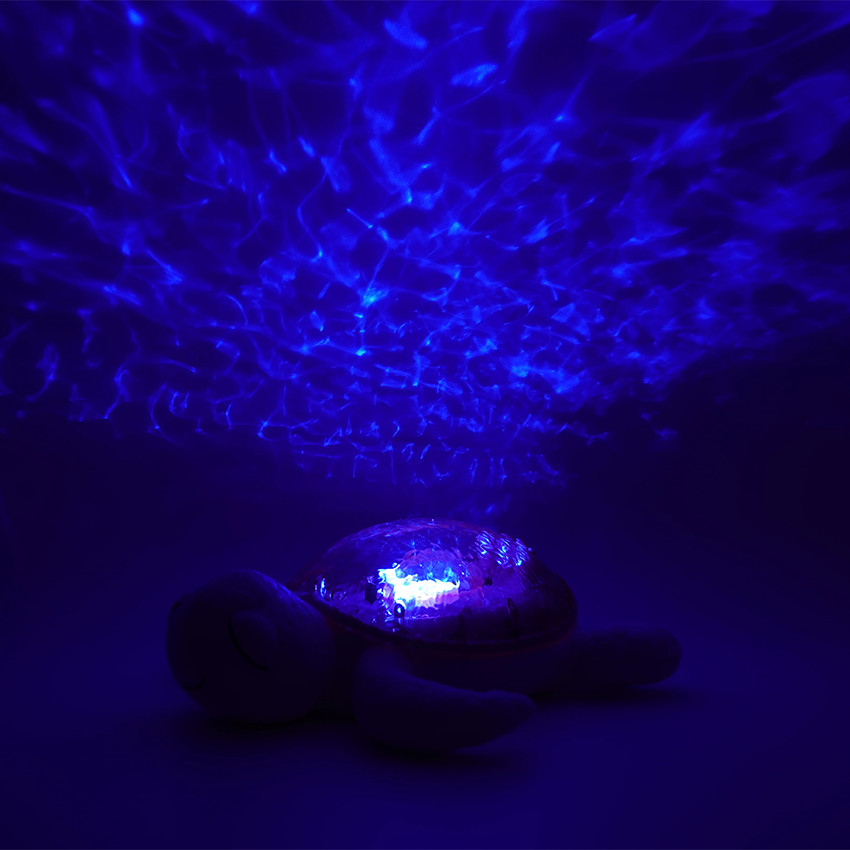 Peluche veilleuse Tranquil Turtle rechargeable rose 