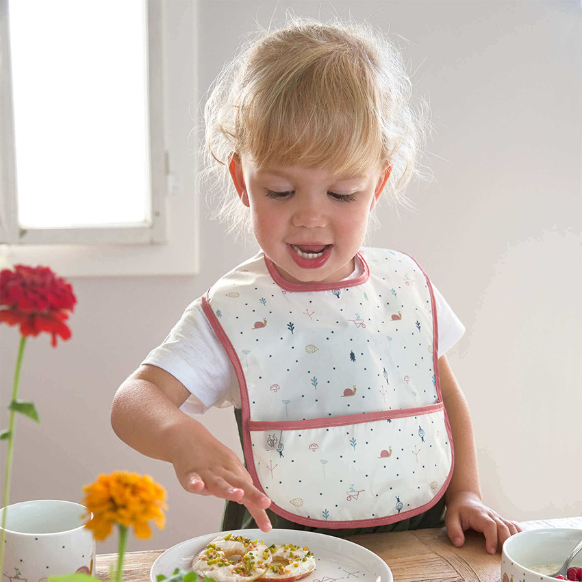 Lot de 2 bavoirs plastifiés avec poche Garden Explorer Escargot  