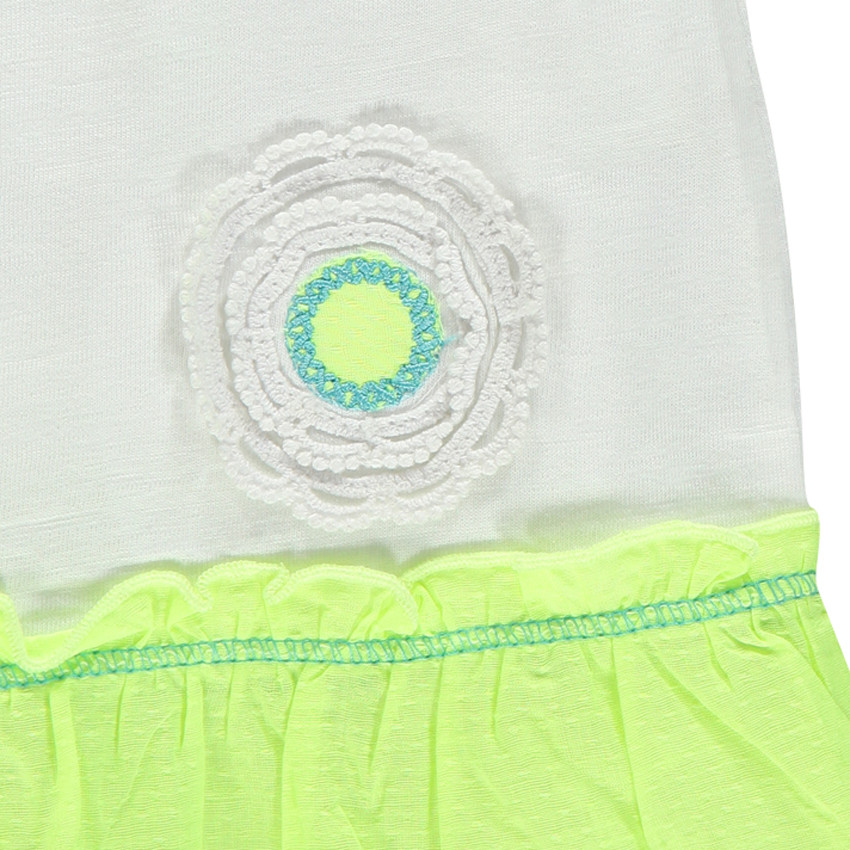 Pyjama débardeur et short avec volant et fleur brodée 