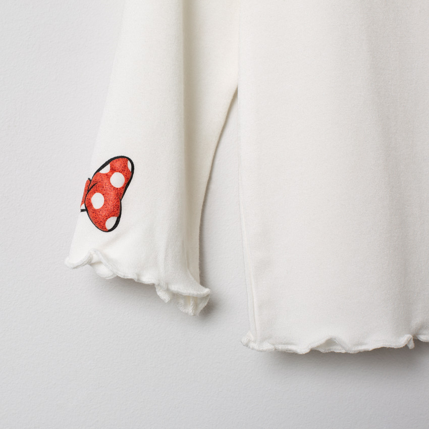 Sous-pull col cheminée à broderies Minnie Disney 