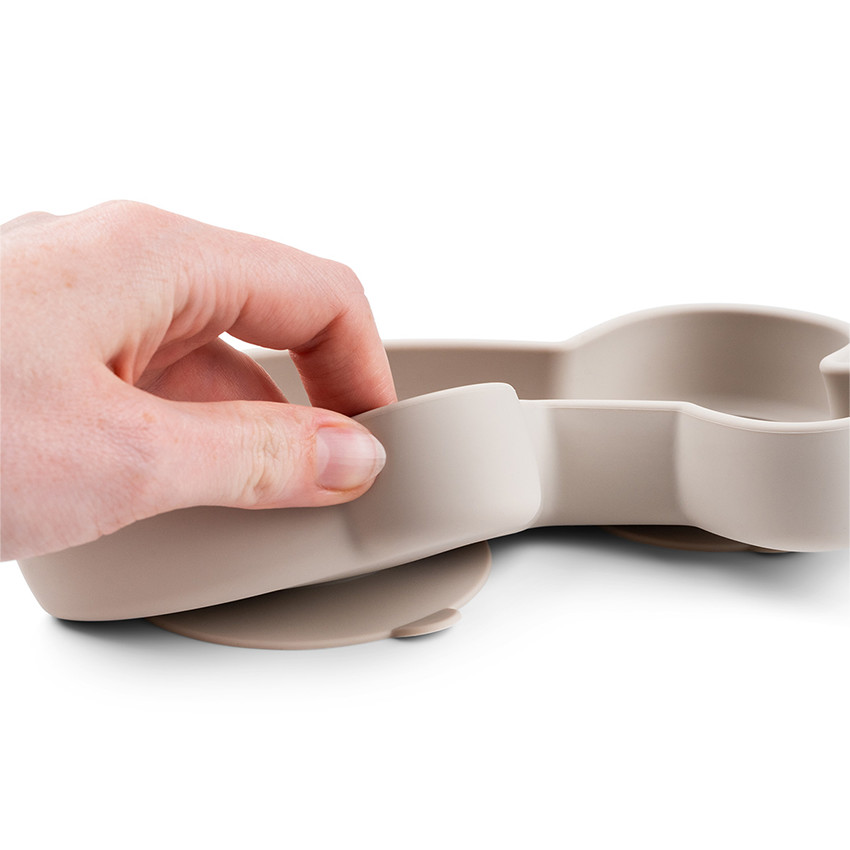 Assiette ventousée en silicone Lalee sable 