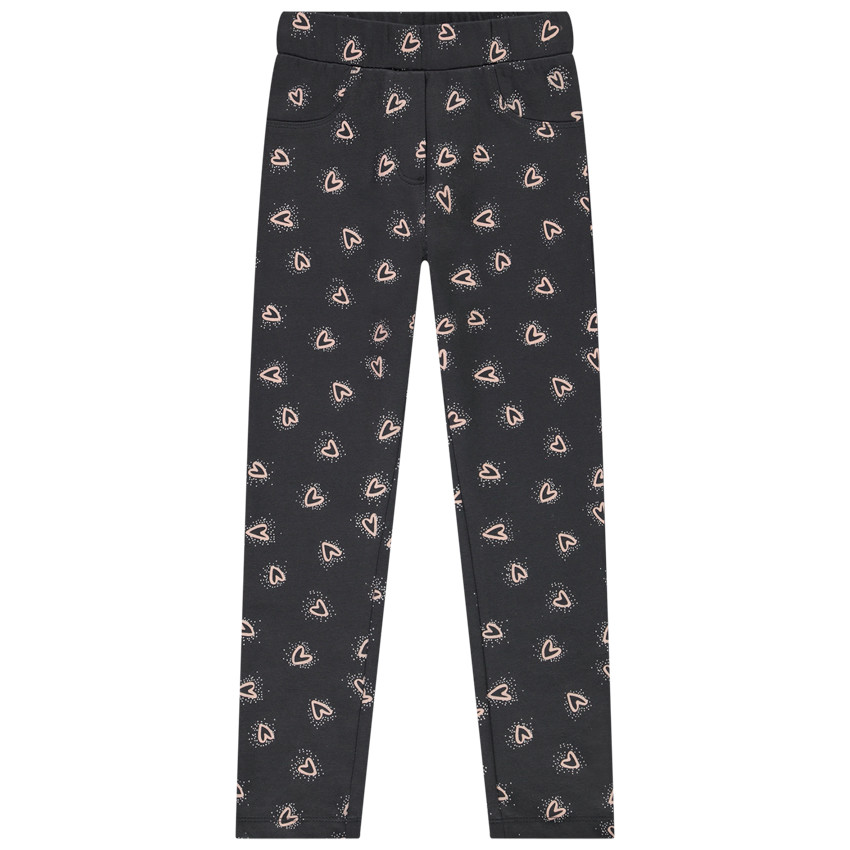 Jegging en molleton imprimé cœurs pour fille 