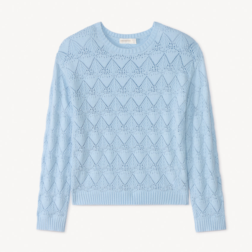 Pull oversize en tricot ajouré fantaisie pour fille