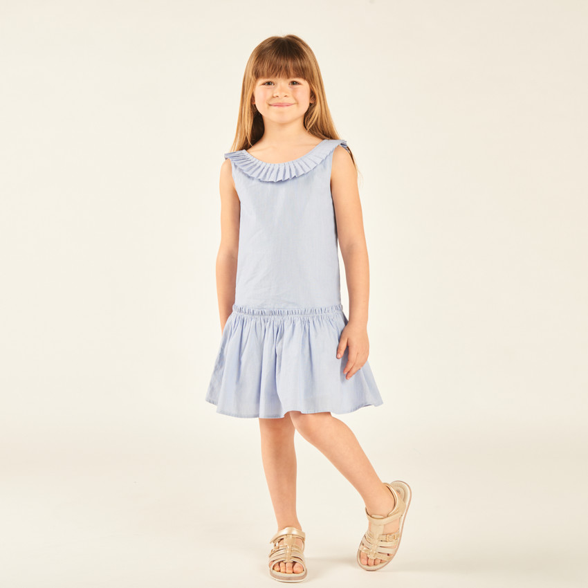 Robe en toile avec dos plongeant pour fille