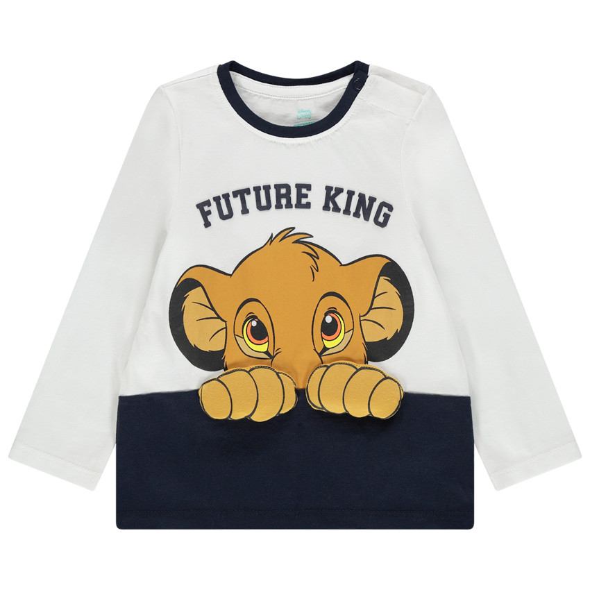 T-shirt manches longues en coton bio print Simba Roi Lion 