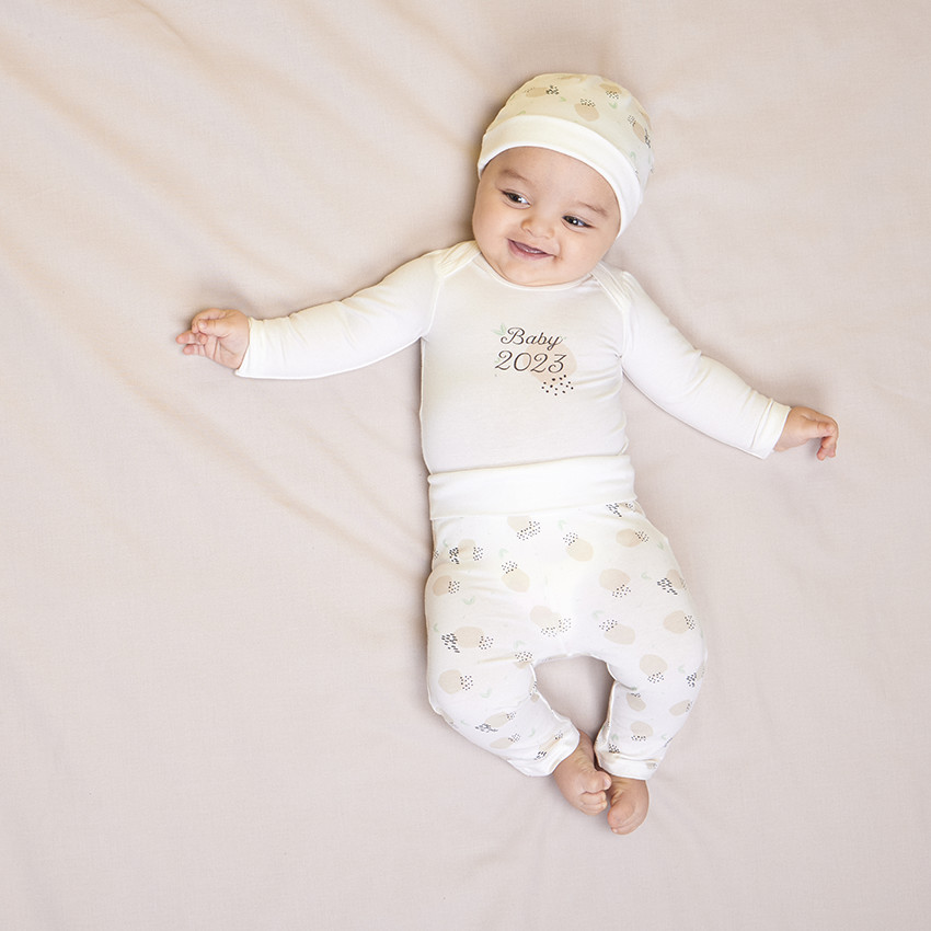 Ensemble 3 pièces Baby 2023 bonnet + body + legging pour bébé