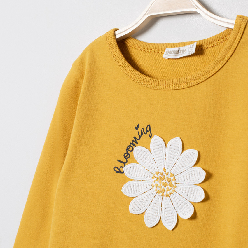 Robe manches longues effet 2 en 1 print fleurs 