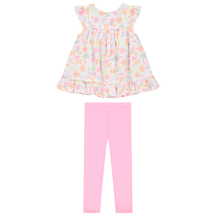 Ensemble 2 pièces avec tunique imprimée pour bébé fille 