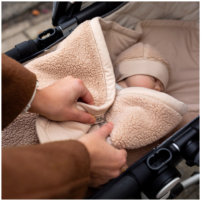 Couverture Nomade Biside auto 0+ Pady teddy + jersey - Natural - 0-12M  