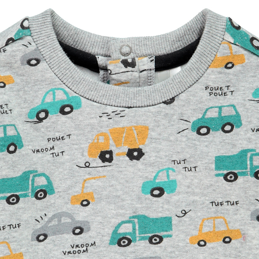 Sweat en molleton imprimé voiture pour bébé garçon 