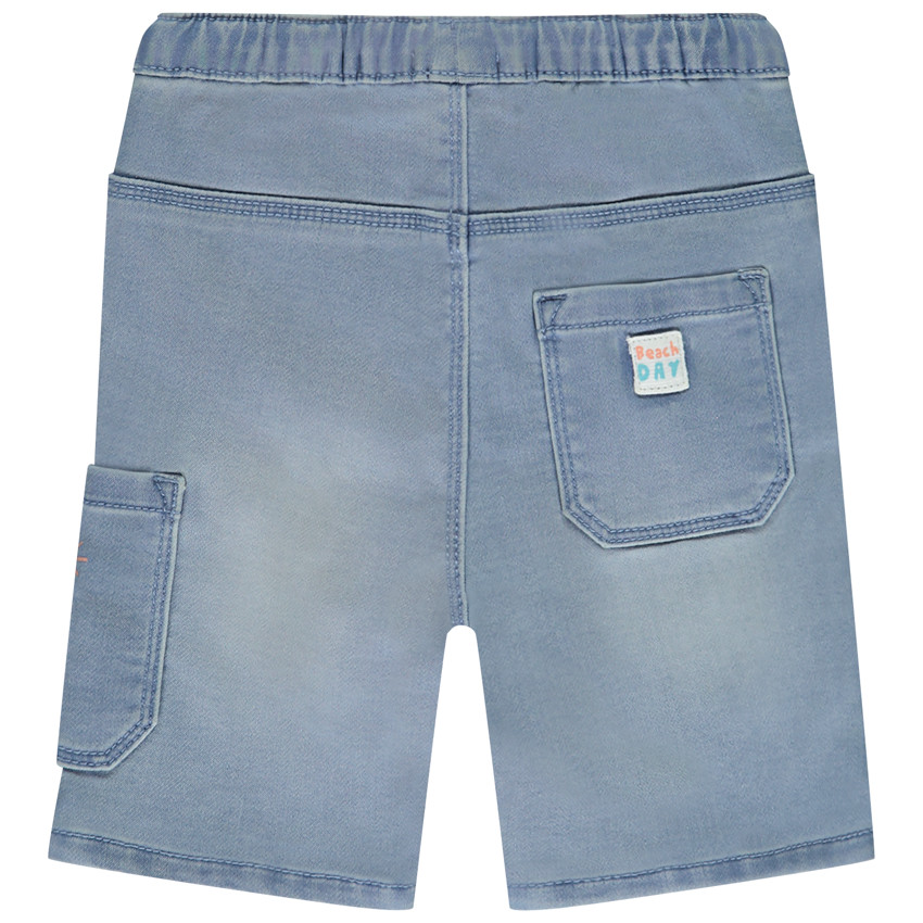 Bermuda effet denim avec poches et print embossé pour bébé garçon  