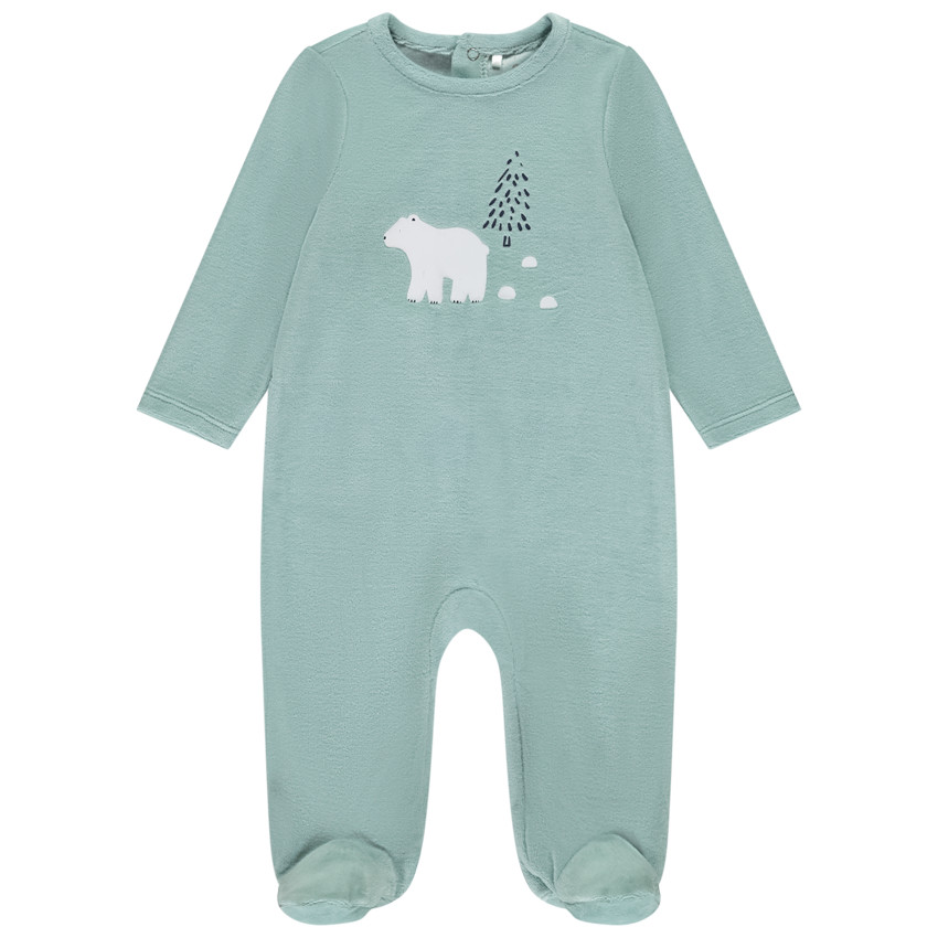 Dors-bien en velours print fantaisie pour bébé garçon