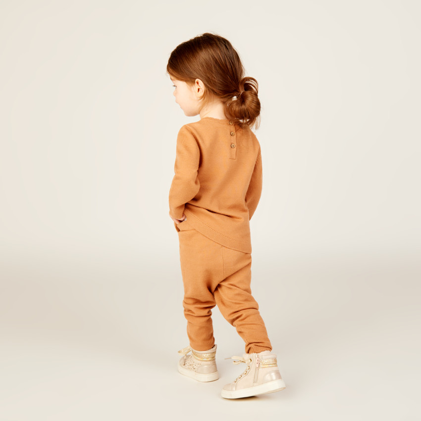 Ensemble 2 pièces total look en tricot pour bébé fille 