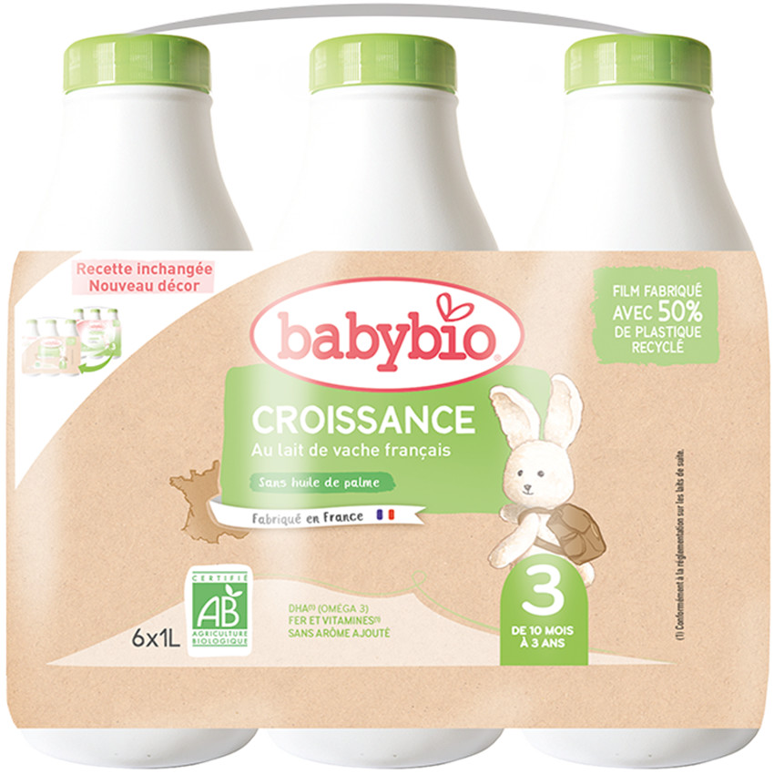 Lait 3e âge croissance au lait de vache bio 6x1L