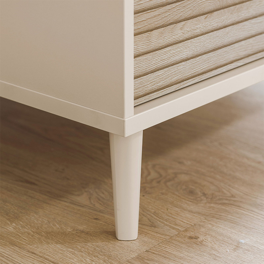 Armoire 2 portes et 1 tiroir Eefje Cashmere Beige/Groovy Chêne 