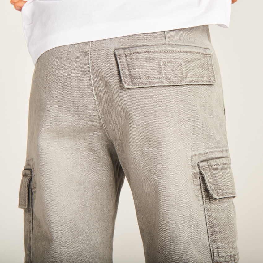 Bermuda en jean style cargo pour garçon 