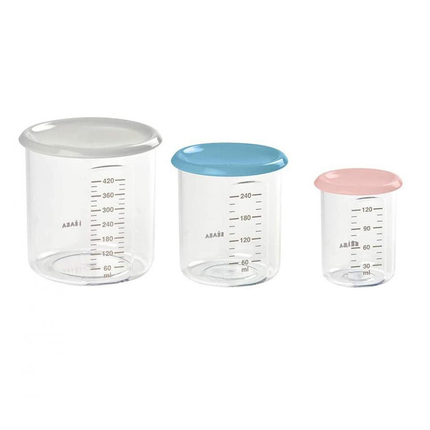 Set de 3 boites doseuses - Rose/Bleu/Gris 