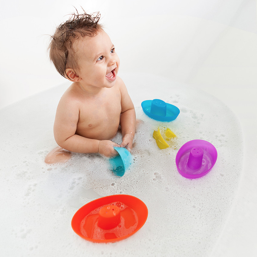 Lot de 5 jouets de bain - Flotte de bateaux 