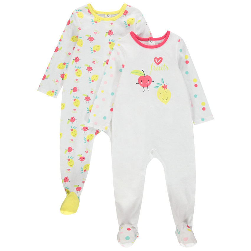 Lot de 2 dors-bien en jersey à fruits printés