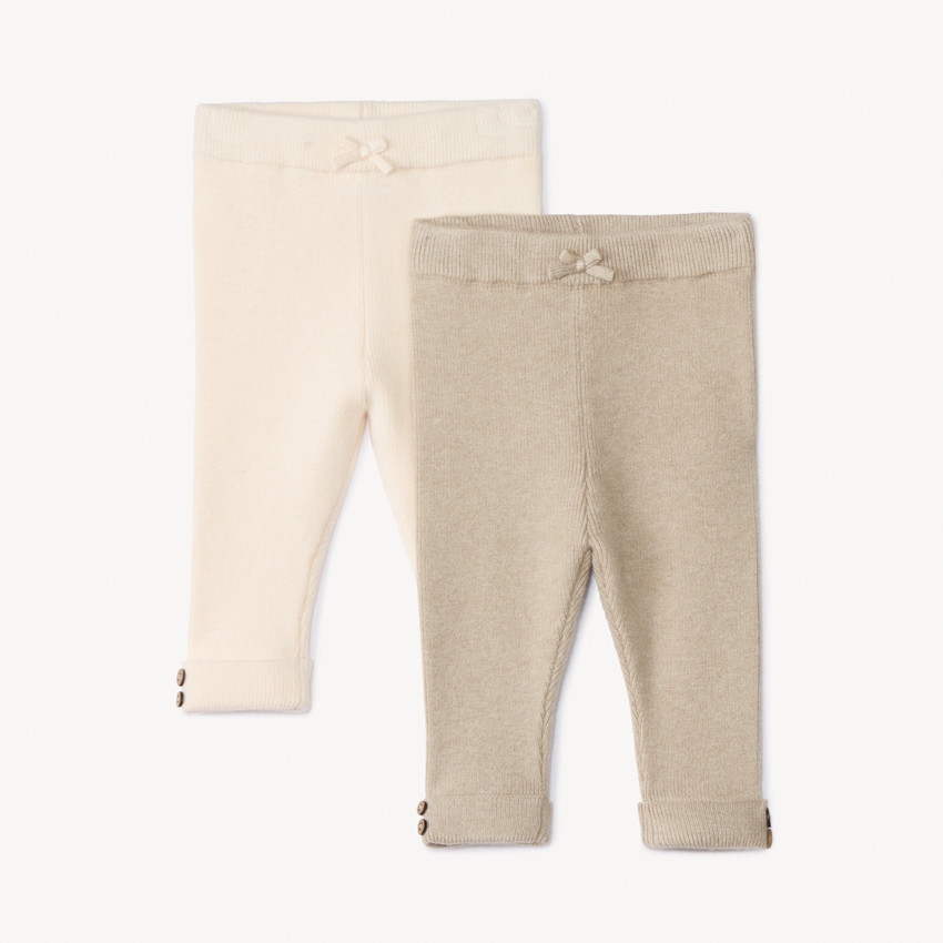 Lot de 2 caleçons en tricot uni pour bébé