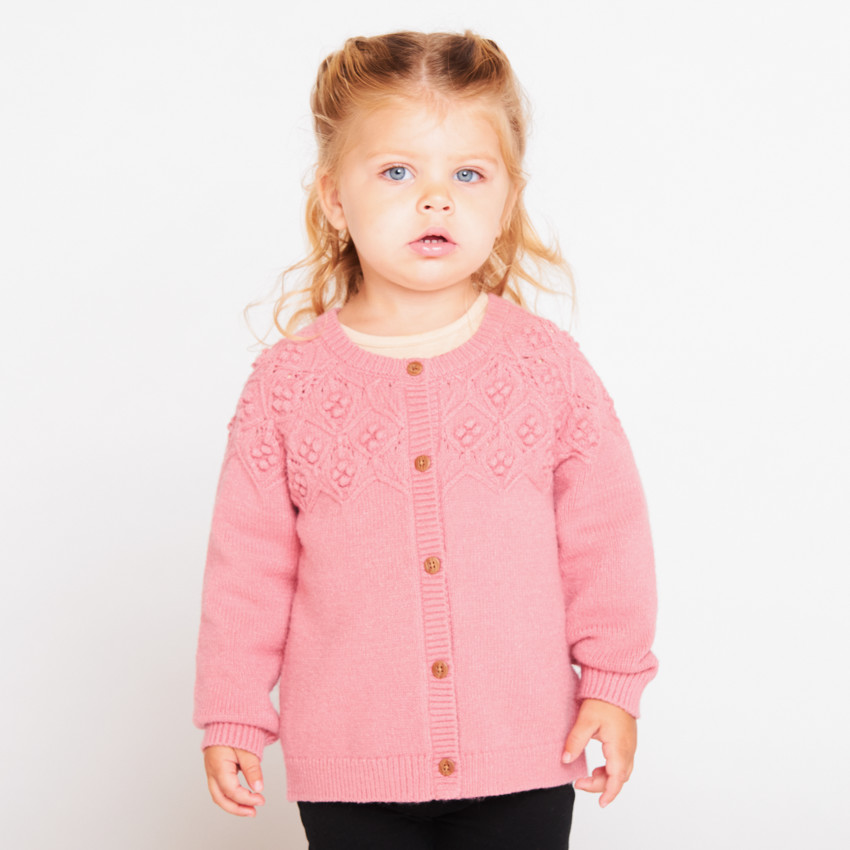 Gilet oversize en tricot fantaisie pour bébé fille