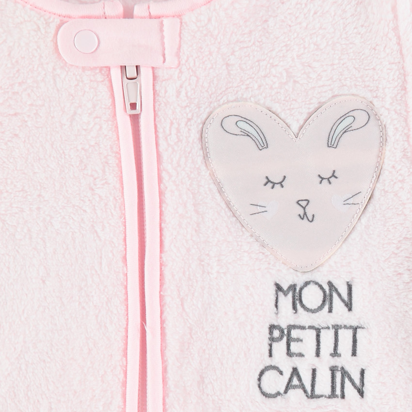 Surpyjama en sherpa zippé avec coeur patché 