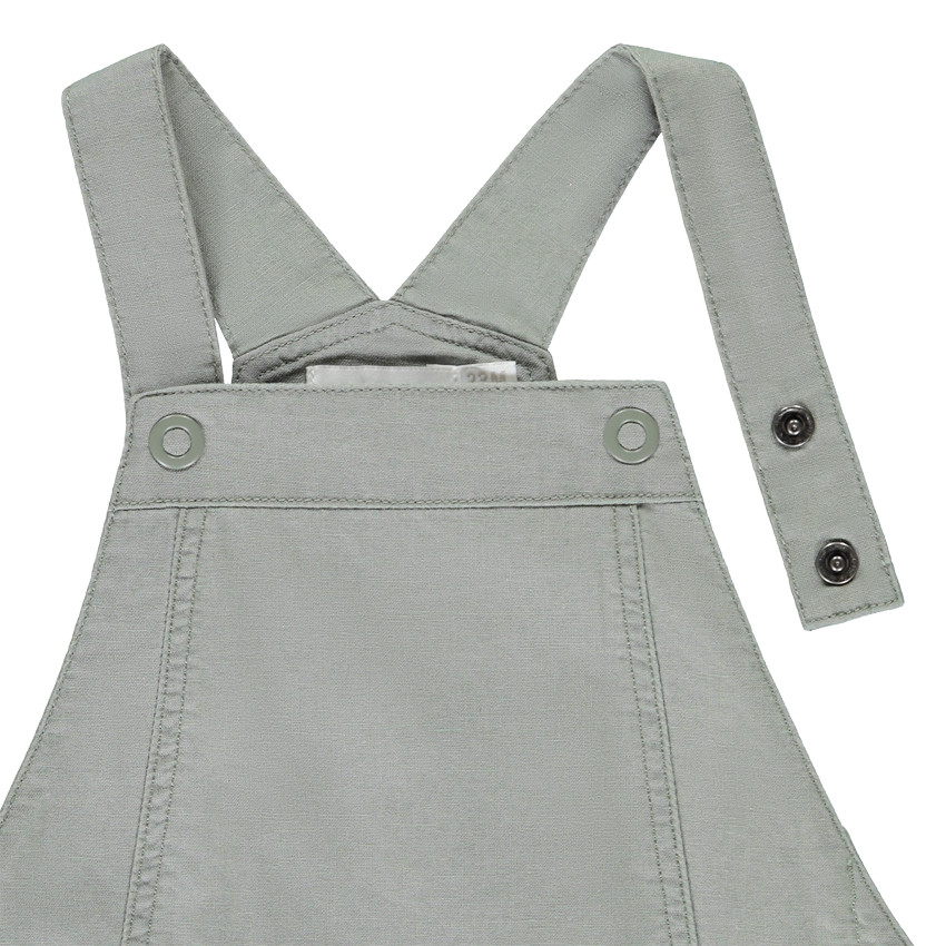 Salopette courte en toile unie pour bébé garçon 