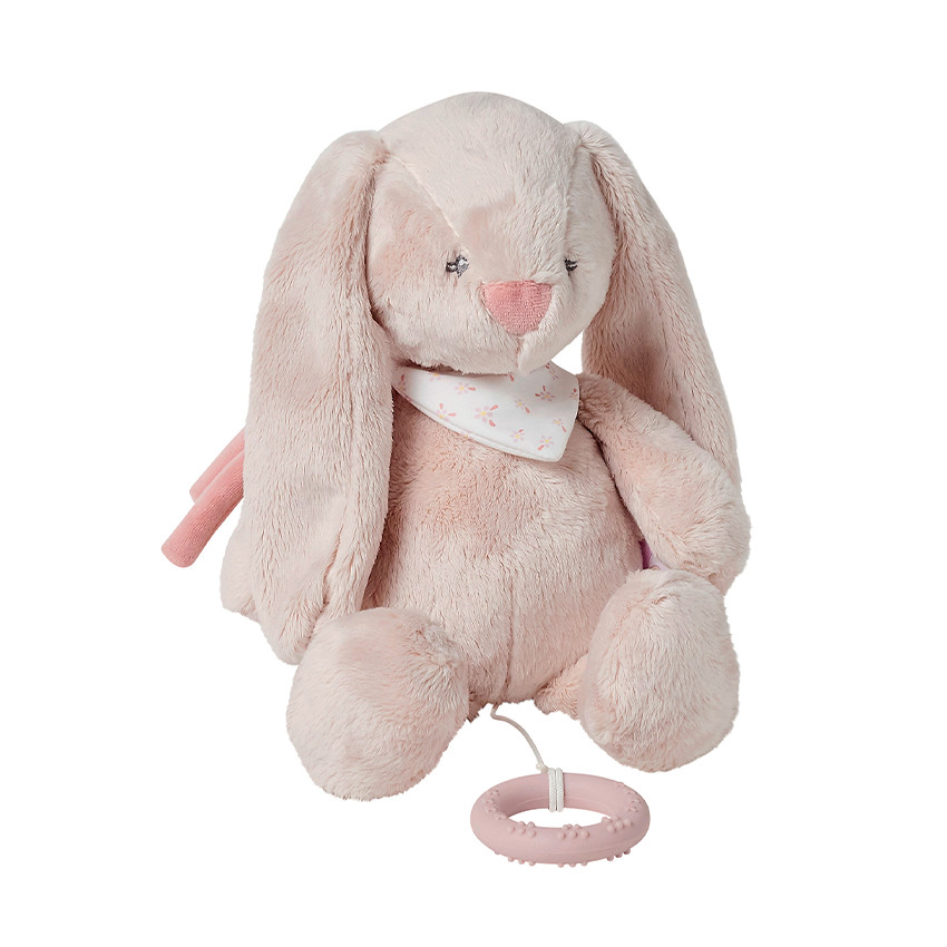 peluche musicale pomme le lapin - rose