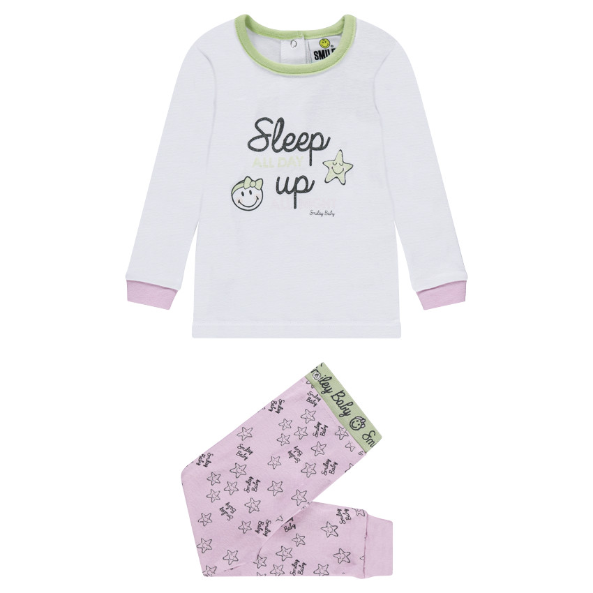 Pyjama en jersey avec print Smiley et pantalon imprimé all-over 