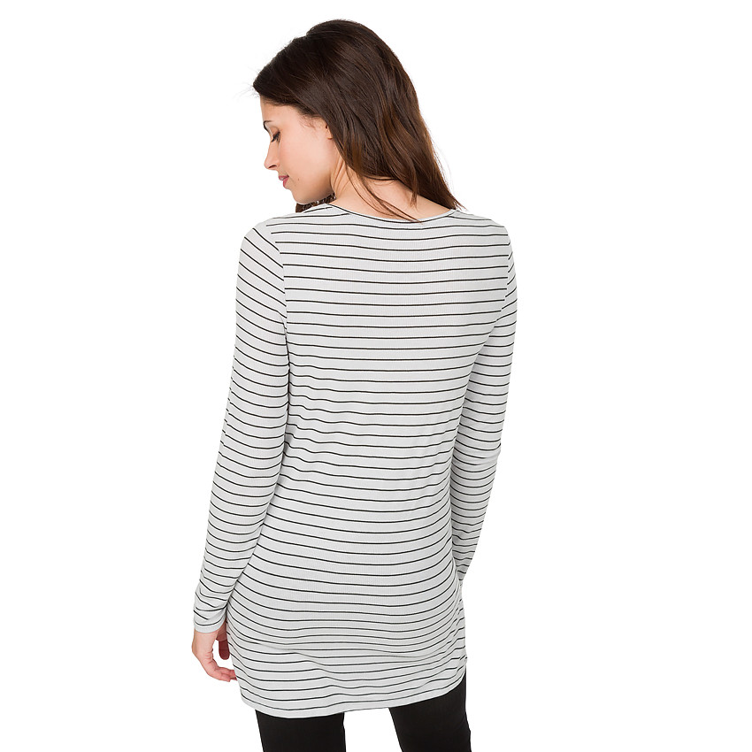 Tee-shirt de grossesse manches longues rayé 