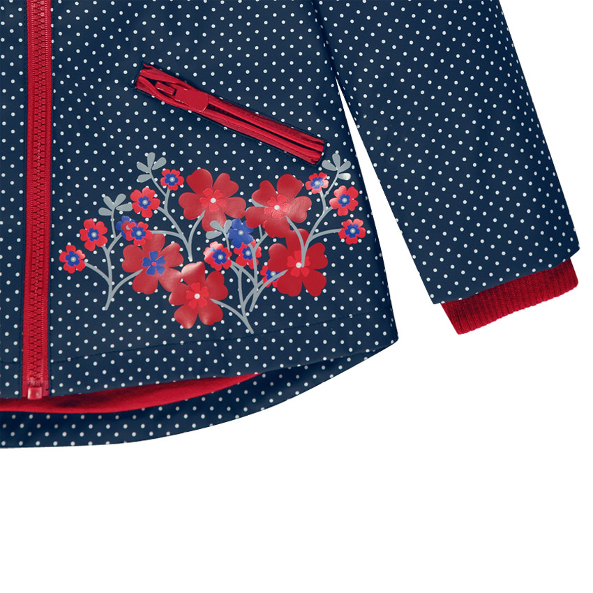 Coupe-vent à pois imperméable à capuche doublée jersey 