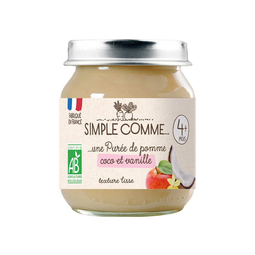 Petit pot pomme, coco et vanille 125 g 