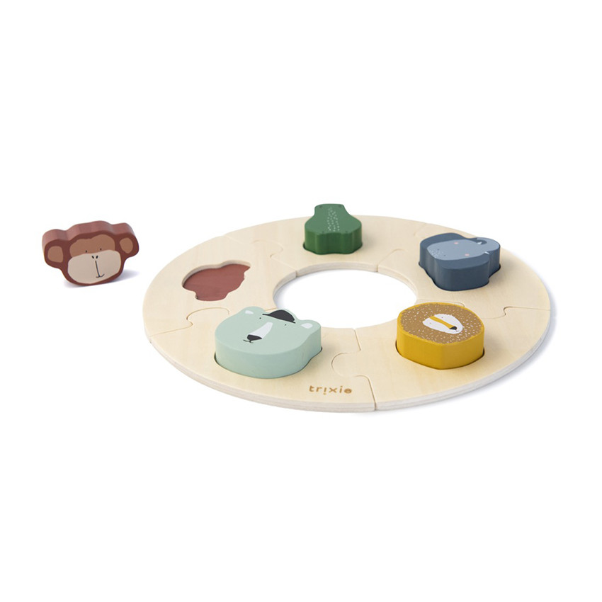 Puzzle rond en bois  