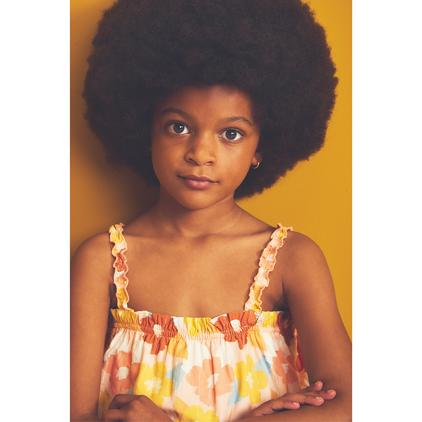 Ensemble 2 pièces imprimé fleurs retro pour fille 