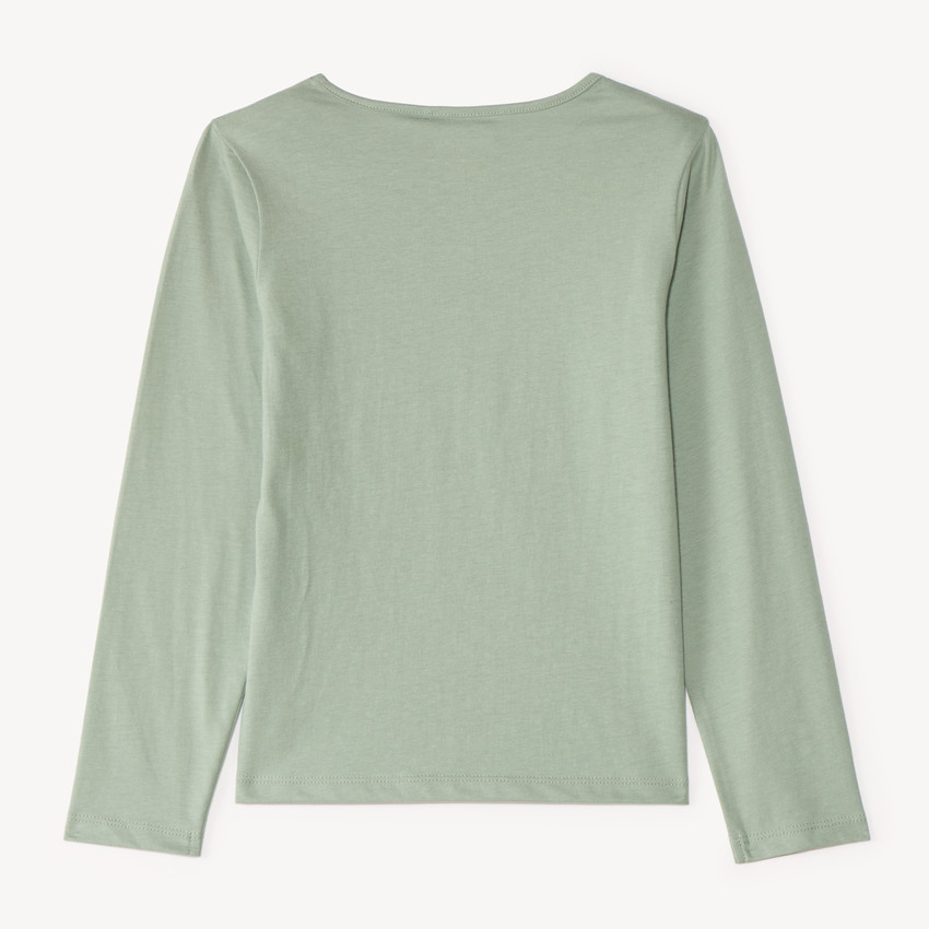 T-shirt manches longues print pailleté fille 