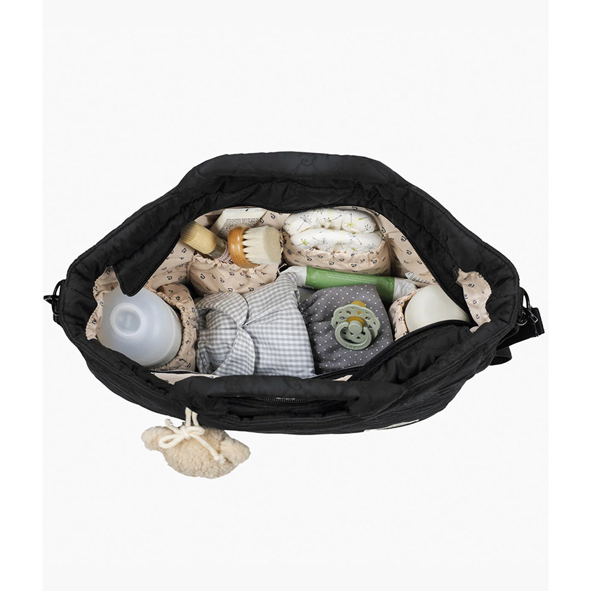 Sac à langer Paddington noir effet matelassé  