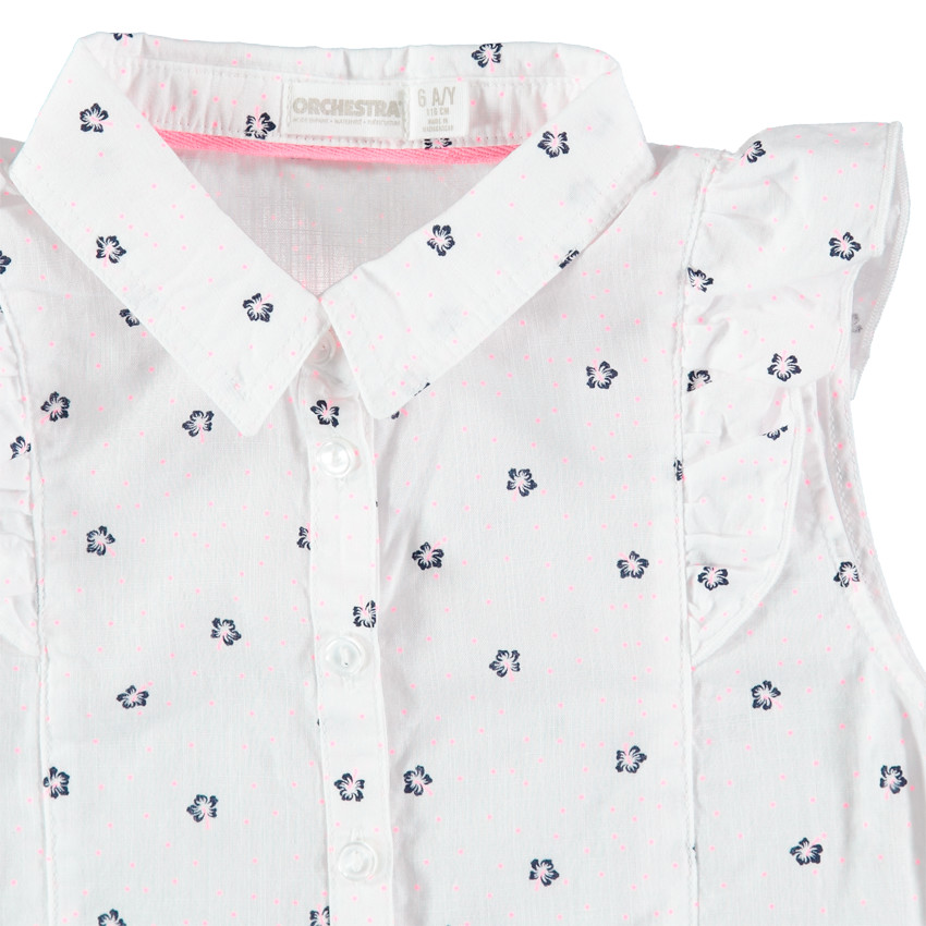 Chemise manches courtes à fleurs all-over 