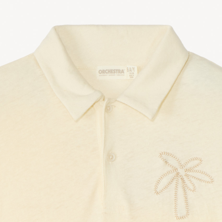 Polo manches courtes broderie palmier pour garçon 