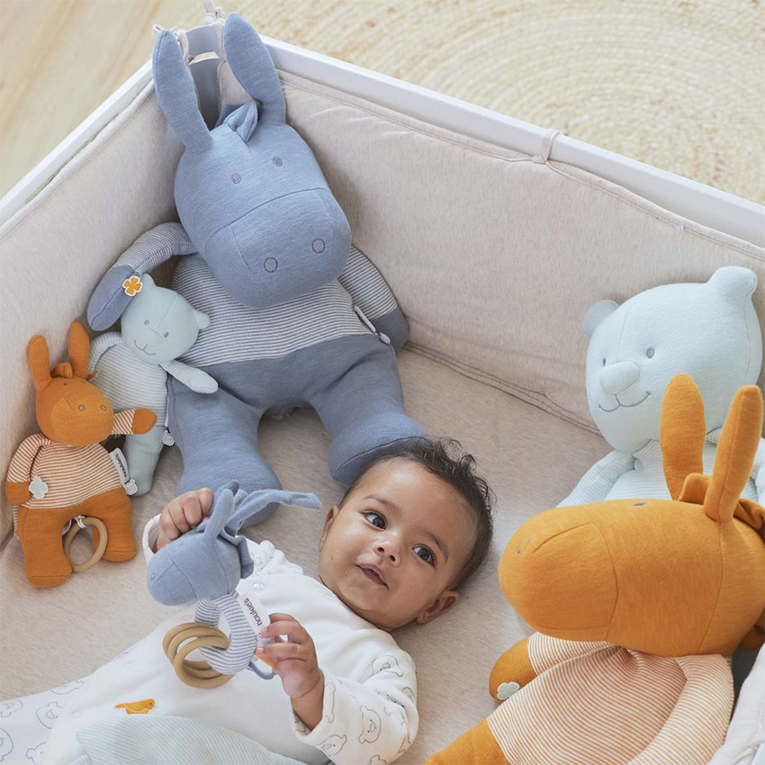 Peluche moyenne Paco 40 cm en coton - Bleu  