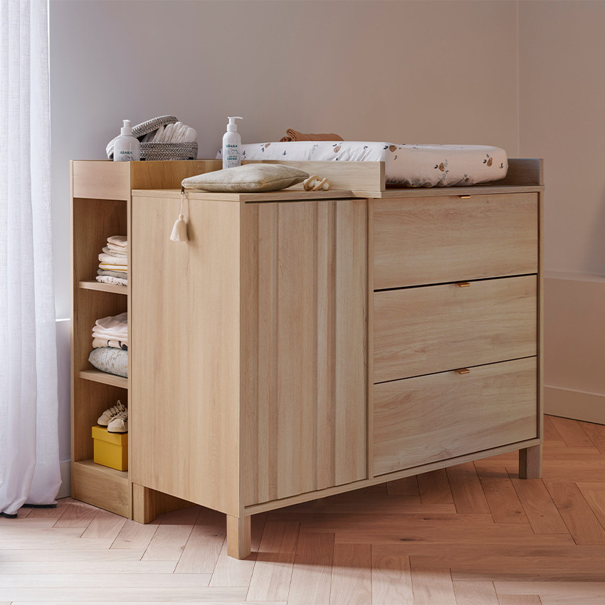 Commode à 1 porte et 3 tiroirs Calypso chêne du bocage 