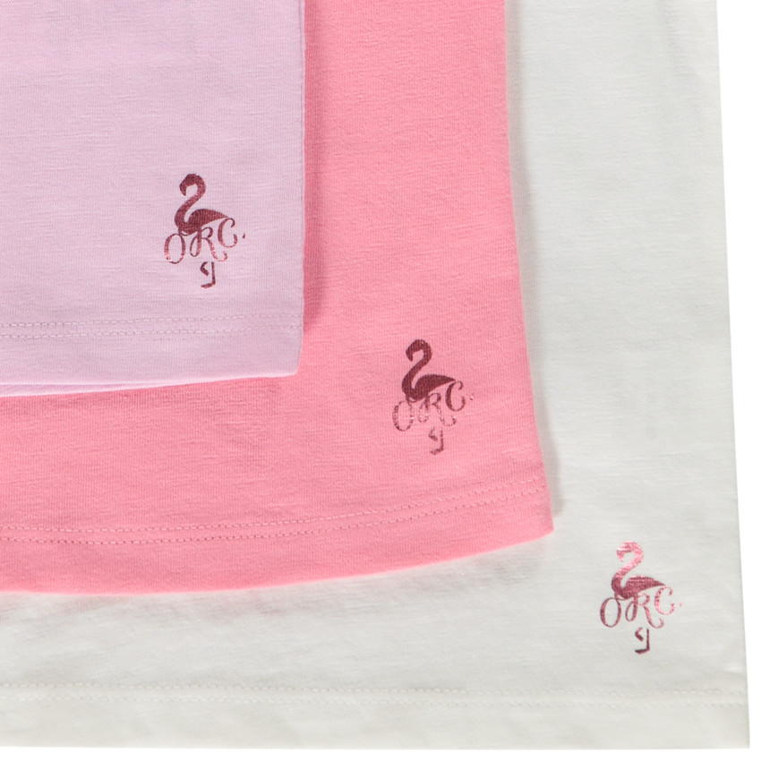 Lot de 3 t-shirts manches courtes en coton unis pour fille 