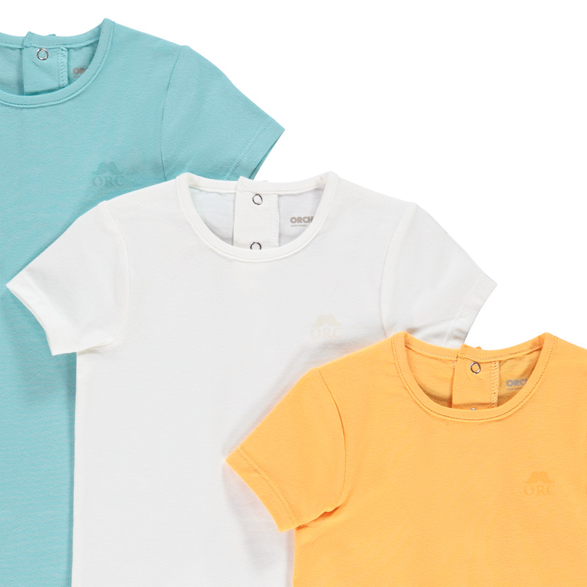 Lot 3 bodies manches courtes en coton pour bébé garçon 