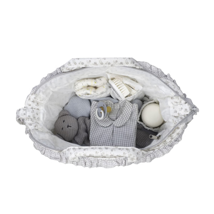 Sac à langer Little Bloom Fleurs Gris 