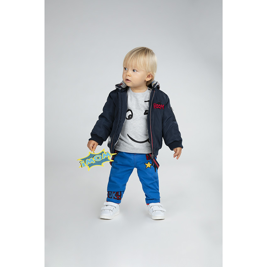 Blouson esprit bomber avec poches et capuche imprimée amovible 