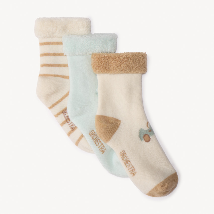 Lot de 3 paires de chaussettes à bouclettes pour bébé garçon